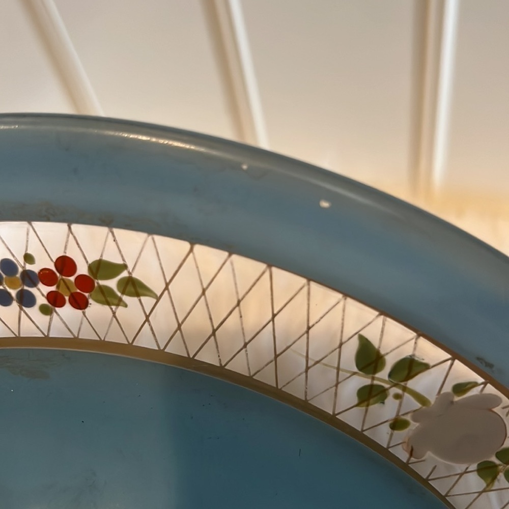WESTMORLAND (unsigned) beautiful blue floral pedestal vase vintage - Picture 9 of 14